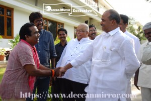 Late Chief Minister YSR meets top Telugu comedian Brahmanandam for a special movie project