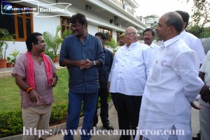 Late Chief Minister YSR meets top Telugu comedian Brahmanandam for a special movie project