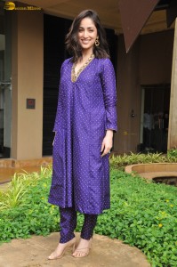 Indian actress yami gautam cute in a blue salwar dress