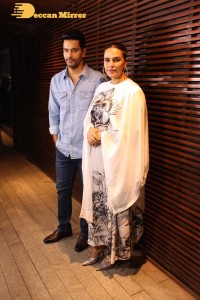 Yami Gautam in a black dress at the success party of the movie A Thursday