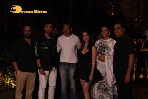 Yami Gautam in a black dress at the success party of the movie A Thursday