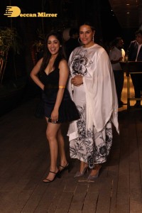 Yami Gautam in a black dress at the success party of the movie A Thursday