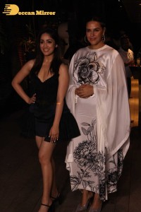 Yami Gautam in a black dress at the success party of the movie A Thursday