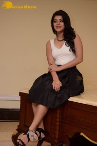 Telugu Actress Yamini Bhaskar Photoshoot in a white top and black skirt