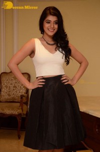 Telugu Actress Yamini Bhaskar Photoshoot in a white top and black skirt