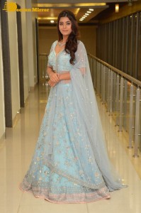 Telugu Actress Yamini Bhaskar in a blue lehenga choli dress
