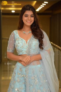 Telugu Actress Yamini Bhaskar in a blue lehenga choli dress