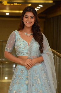 Telugu Actress Yamini Bhaskar in a blue lehenga choli dress
