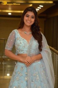 Telugu Actress Yamini Bhaskar in a blue lehenga choli dress