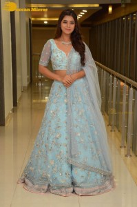 Telugu Actress Yamini Bhaskar in a blue lehenga choli dress