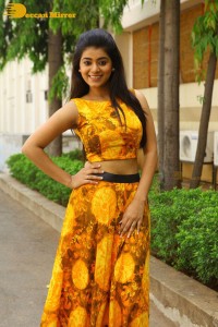 Telugu Actress Yamini Bhaskar in a yellow dress