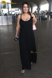 actress Yamini Malhotra in a noodle strap black dress