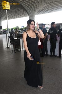 actress Yamini Malhotra in a noodle strap black dress