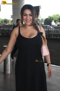 actress Yamini Malhotra in a noodle strap black dress