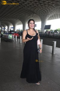 actress Yamini Malhotra in a noodle strap black dress