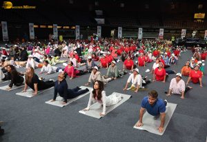 Celebrities including Arjun Kapoor and Amruta Fadnavis participate in Yoga Day 2025