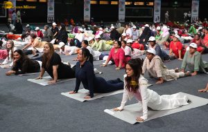 Celebrities including Arjun Kapoor and Amruta Fadnavis participate in Yoga Day 2025
