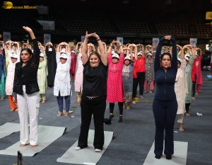 Celebrities including Arjun Kapoor and Amruta Fadnavis participate in Yoga Day 2025