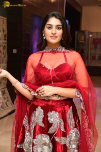 Indian actress yukti thareja pretty in a red lehenga choli