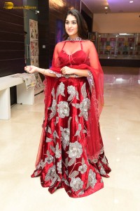 Indian actress yukti thareja pretty in a red lehenga choli