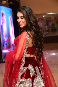 Indian actress yukti thareja pretty in a red lehenga choli