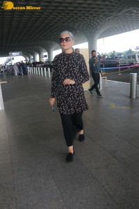Bollywood Actress Zeenat Aman spotted at Mumbai Airport