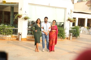 Actors Kapil Sharma, shahana goswami and nandita das promote the film zwigato at Sun and Sand hotel